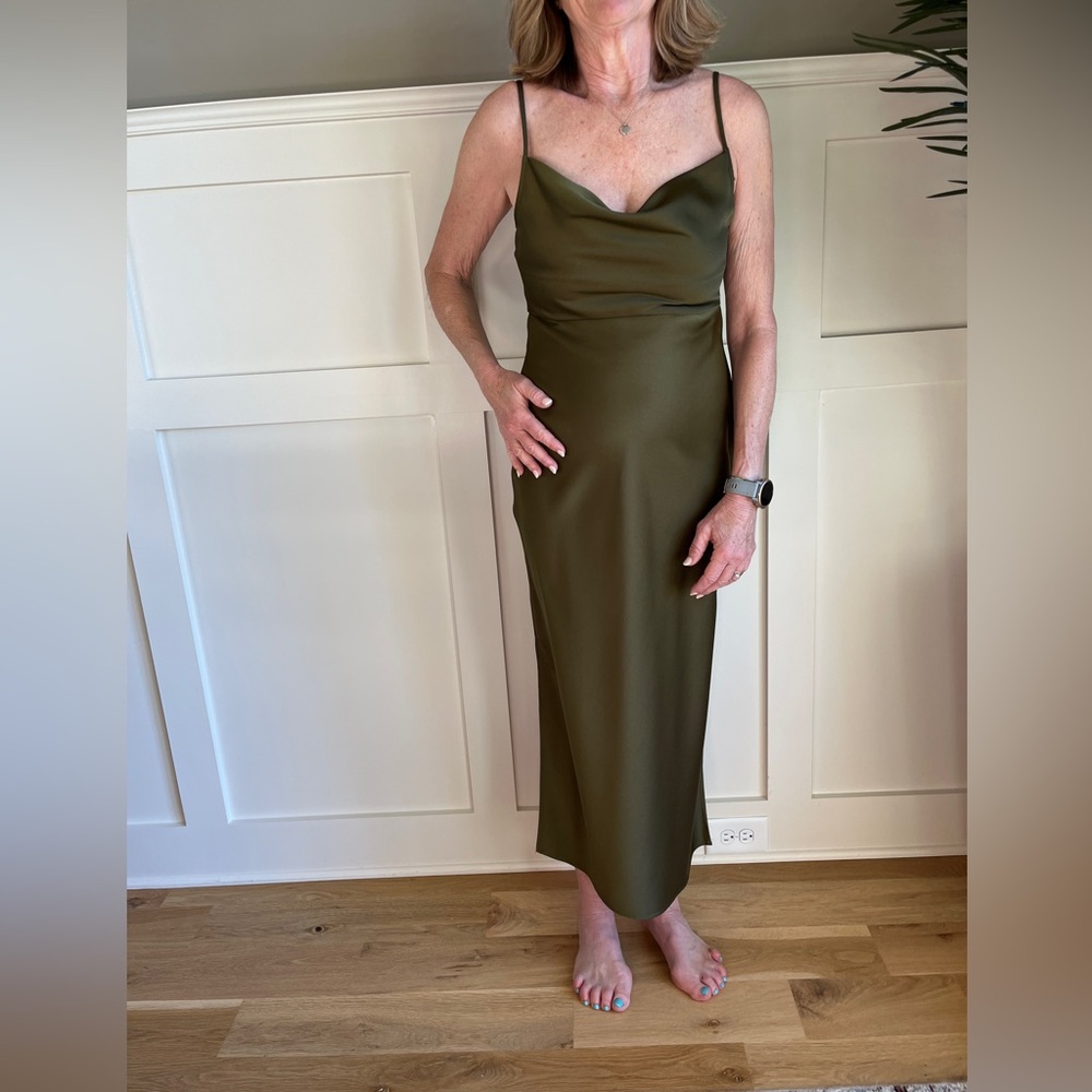 BHLDN Anthropology Bridesmaids Dress - Satin Green